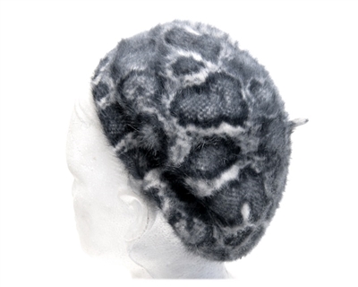 wholesale snake print angora beret