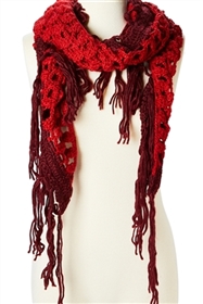 007 Crochet Shawl - Red/Wine