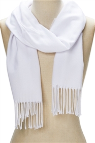 1078 White Cashmere Blend Scarf