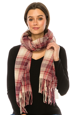 wholesale narrow plaid scarves - cozy winter fashion styles for retail boutiques - buy wholesale scarves in bulk - ships fast from California