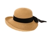 Wholesale Wide Brim Sun Hat Sash Front Flip- Wholesale Womens Resort Hats