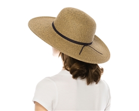 Wholesale Women's Wide Brim Sun Hats Suede Tie - Buy Wholesale Hats