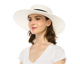 Wholesale Women's Wide Brim Sun Hats Fashion Band - Buy Wholesale Hats