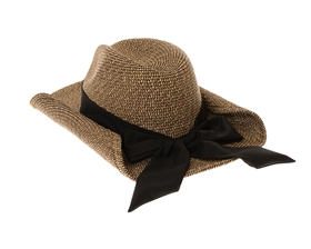 1324 Packable Straw Cowgirl Hat w/ Bow