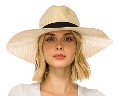 Wholesale Washable Wide Brim Sun Hats - Women's Packable Summer Fedora Hats Wholesale