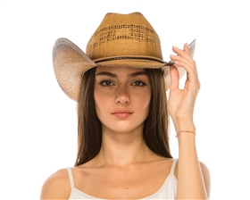 Wholesale Women's Tea Stained Straw Cowboy Hats - Ladies Cowboy Hats Wholesale