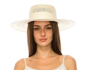 Wholesale Gambler Sun Hat Pleated Band- Wholesale Womens Resort Hats