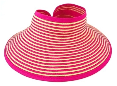 wholesale fuchsia sun visor hats roll up travel resort fashion accessories wholesale