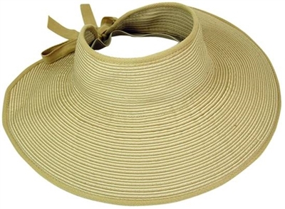 wholesale rollup sun visors - striped ladies visor
