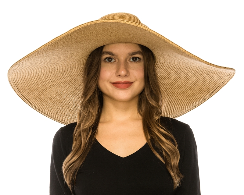 Wholesale Extra Wide Brim Sun Hats 8 Inch Brim Straw Hats