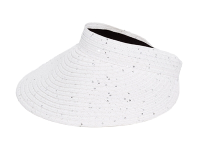 Sun Visor Hats Wholesale - Roll-Up Sequins Visor