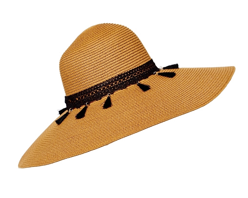 Wholesale Floppy Straw Sun Hats with Tassels