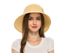 wholesale garden hats - lampshade sun hats - slanted bow ribbon hat - upf 50 hats wholesale