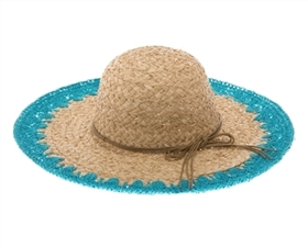 Wholesale Straw Sun Hats Crochet Edge Raffia