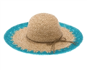 Wholesale Straw Sun Hats Crochet Edge Raffia