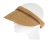 Wholesale Heathered Straw Sun Visors Adjustable Velcro Back Womens Visor Hat