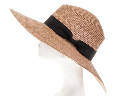 Wholesale Fine Straw Wide Brim Boater Hat Womens Beach Straw Sun Hat