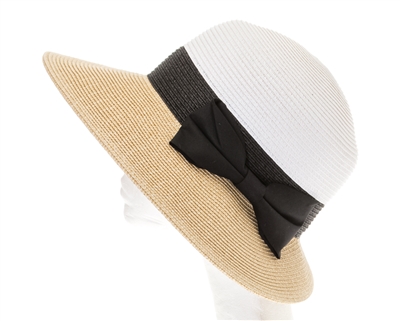 Wholesale Asymmetrical Colorblock Sun Hat Womens Beach Straw Sun Hat