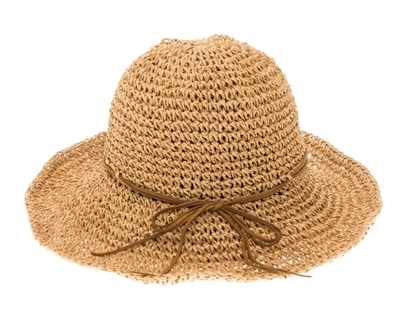Wholesale Womens Straw Hats - Ladies Straw Hats Crochet Sun Hat w