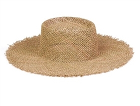 wholesale seagrass straw beach hats boater fringe hats womens