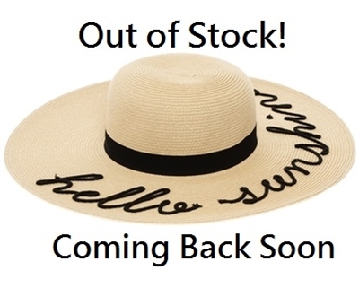 Wholesale Hello Sunshine Embroidery Hat Womens Beach Straw Sun Hat
