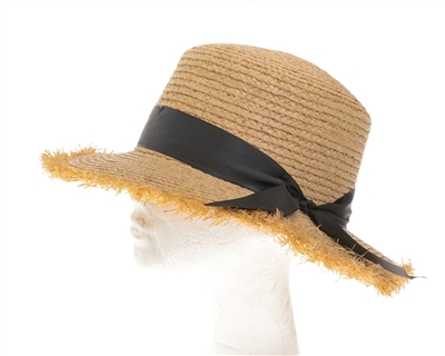 Wholesale Womens Boater Hats - Raffia Straw Skimmer Hat