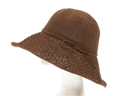 Wholesale Ladies Summer Hats - Patterned Fine Crochet  Straw Hats Wholesale