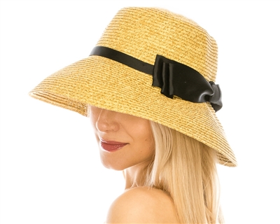 wholesale Lampshade Sun Hat w/ Twisted Bow