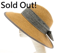 wholesale Split Back Sun Hat w/ Linen Bow