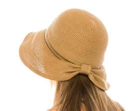 wholesale straw hats - pinched back bow hats metal chain - handmade sun hats wholesale