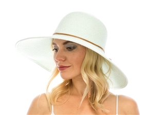 Wholesale Shimmery Lampshade Straw Hat - Wide Brim Beach Hats Wholesale