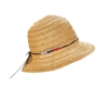 wholesale beach hats - Straw Bucket Hat w/ Colorful Straw Tie