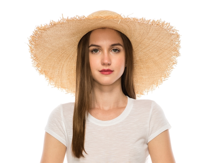 mens straw hat with frayed edges