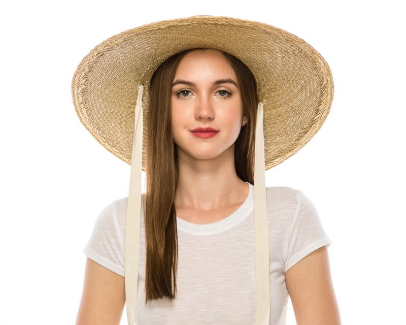 stiff wide brim sun hat