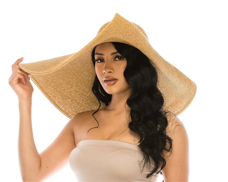 Wholesale Oversized Sun Hats - 9-inch Brim Beach Hats - Women's