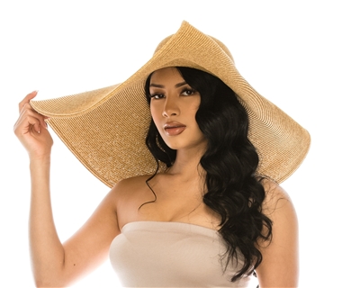 Wholesale Oversized Sun Hats - 9-inch Brim Beach Hats - Women's