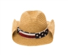 Straw Cowboy Hats American Flag Print Band