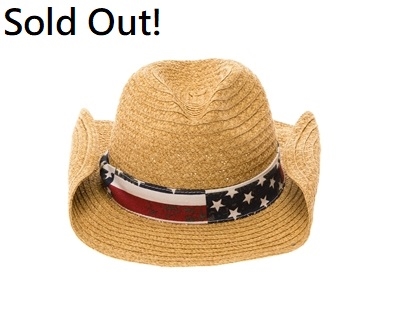 Wholesale Straw Cowboy Hats American Flag Print Band Los Angeles