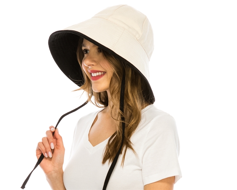 Straw Hat with Tie: Women's Accessories, Hats