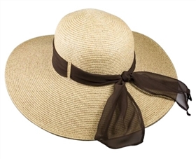 upf 50 hats wholesale - wide brim straw beach hat with ribbon