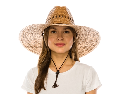 wholesale palm leaf lifeguard hats chin cords - made in mexico straw hats