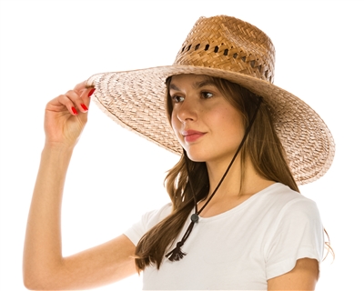 wholesale palm leaf lifeguard hats chin cords - made in mexico straw hats