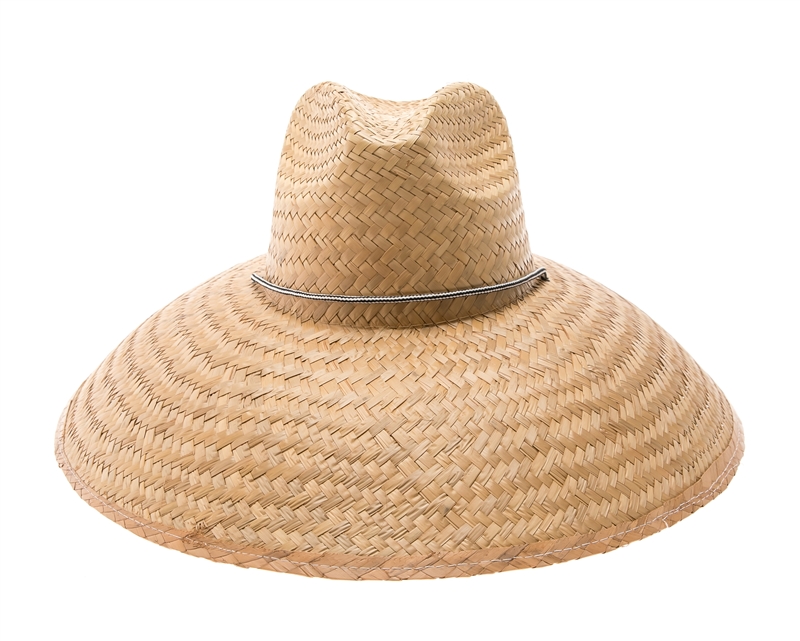 Wholesale oversized palm leaf straw lifeguard hats Made in Mexico.