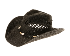 1916 Straw Cowboy Hat w/ Seashells - NEW COLOR ADDED!