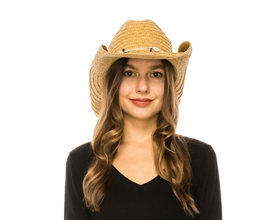 Wholesale Beach Straw Cowboy Hats Seashells - Buy Cowgirl Hats USA Wholesaler - Ladies Cowboy Hats Wholesale