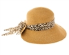 Sun Hat w/ Leopard Tie Back Sash