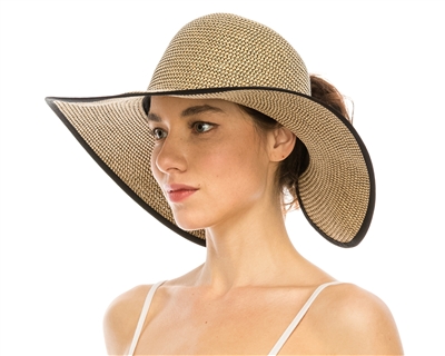 Ponytail Sun Hats Wholesale Straw Beach Hat Womens