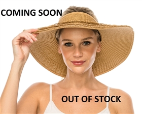 1931 Beachy Fringe Crownless Straw Visor - BACK IN STOCK!