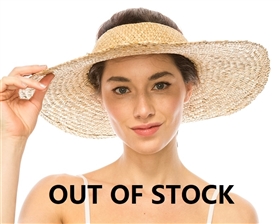 Wholesale crownless straw sun visor hats fringe edge sun hat