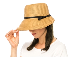 wholesale beach cloche hats - Straw Bucket Cloche Hat